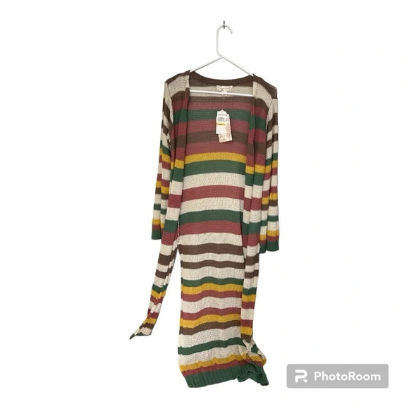 band of gypsies striped crocheted duster size small boho chic - Picture 7 of 11